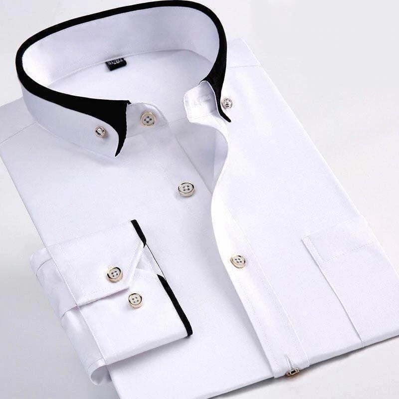 Men’s Contrast Detail Shirt with Chest Pocket