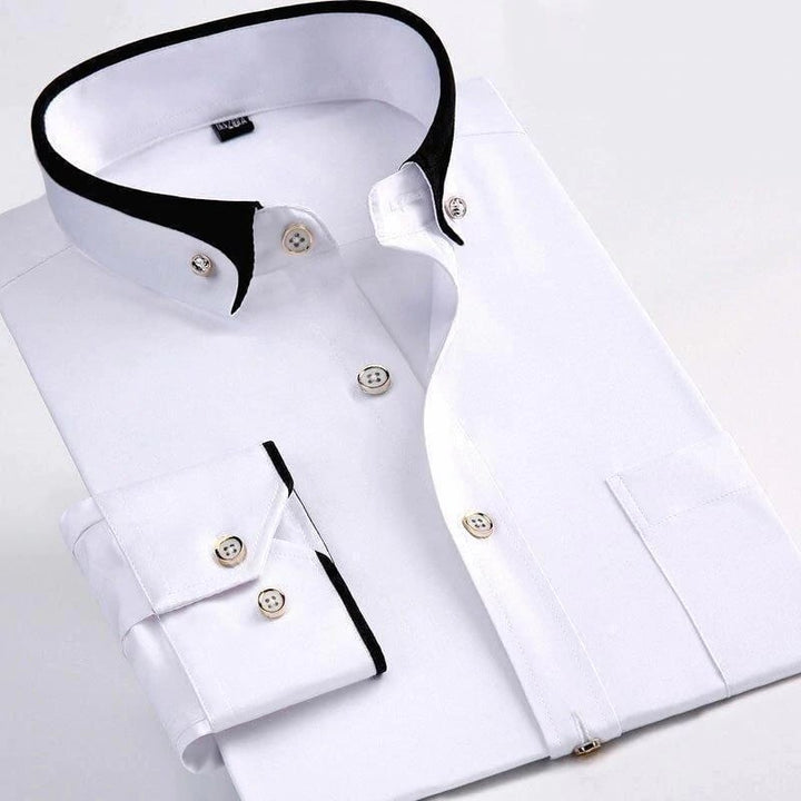 Men’s Contrast Detail Shirt with Chest Pocket