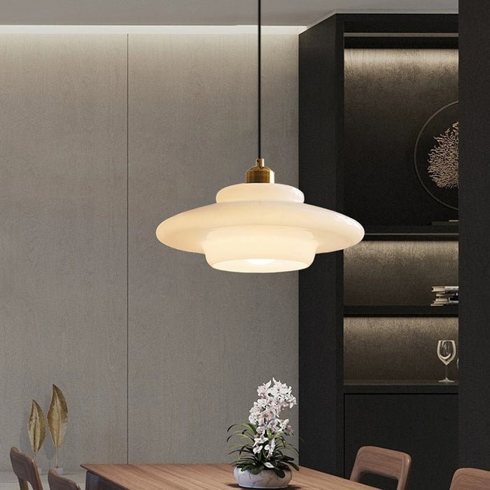 Yandir | Milk White Shade Hanging Light for Retro & Modern Interiors