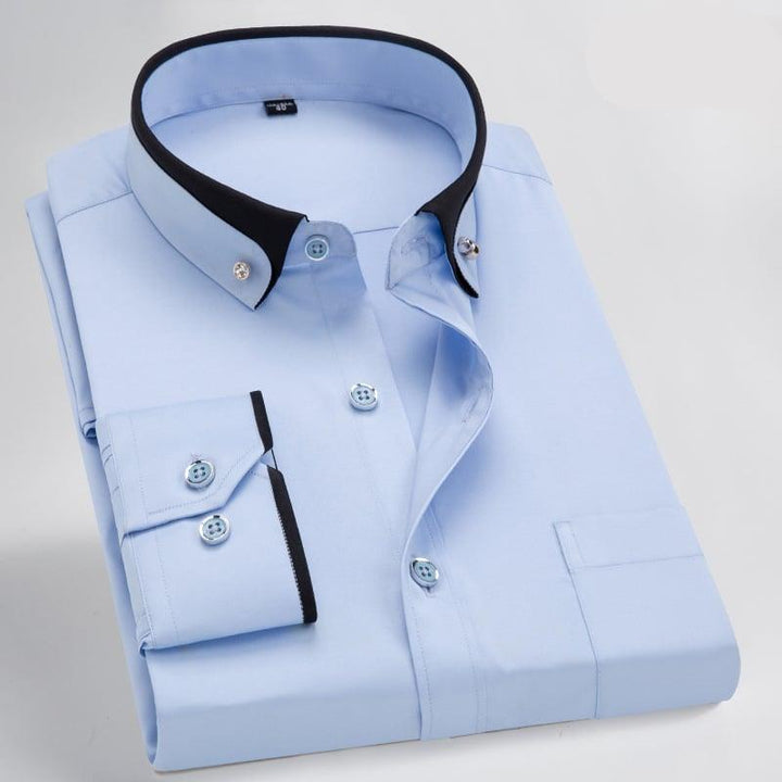 Men’s Contrast Detail Shirt with Chest Pocket