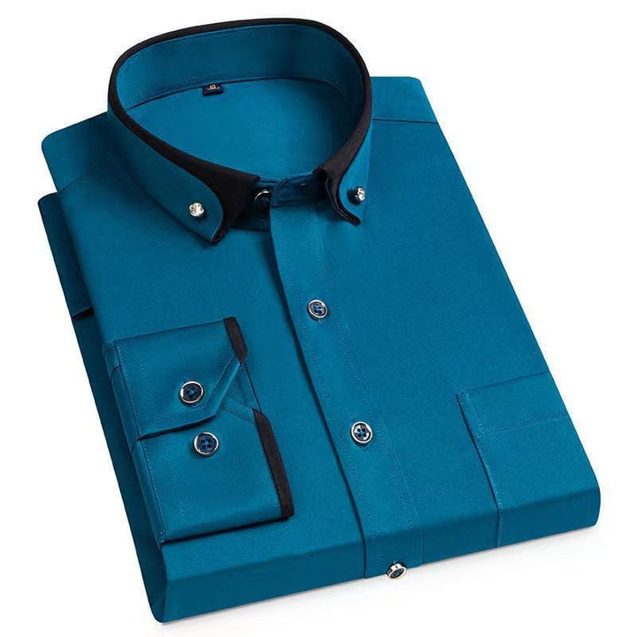 Men’s Contrast Detail Shirt with Chest Pocket