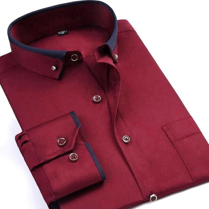 Men’s Contrast Detail Shirt with Chest Pocket
