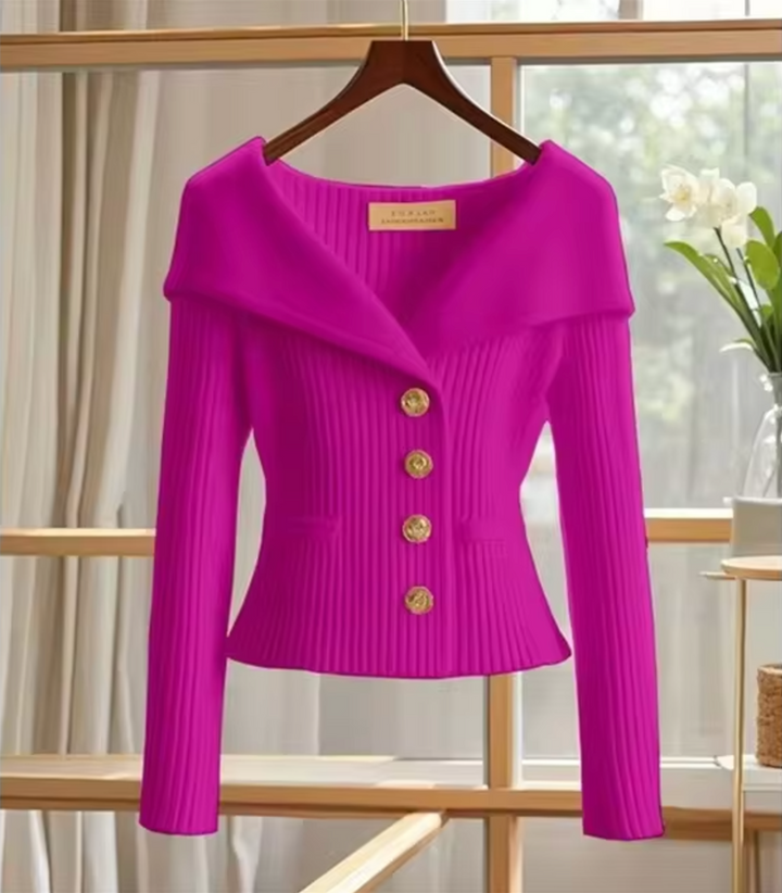 Knitted Cropped Cardigan | Elegant Short-Length Knit Pullover