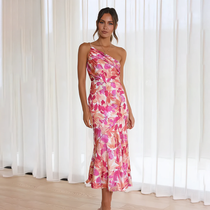 Isara | Women’s Pleated Off-Shoulder Floral Dress