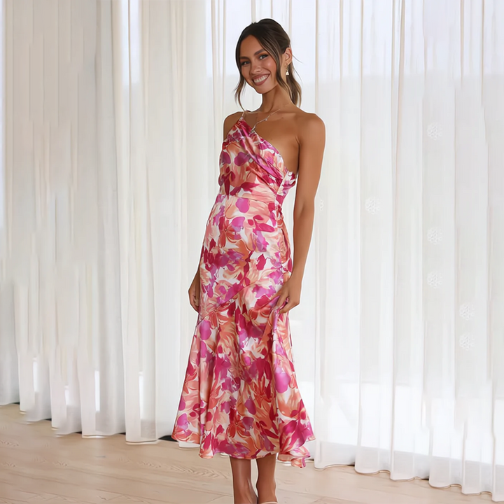 Isara | Women’s Pleated Off-Shoulder Floral Dress