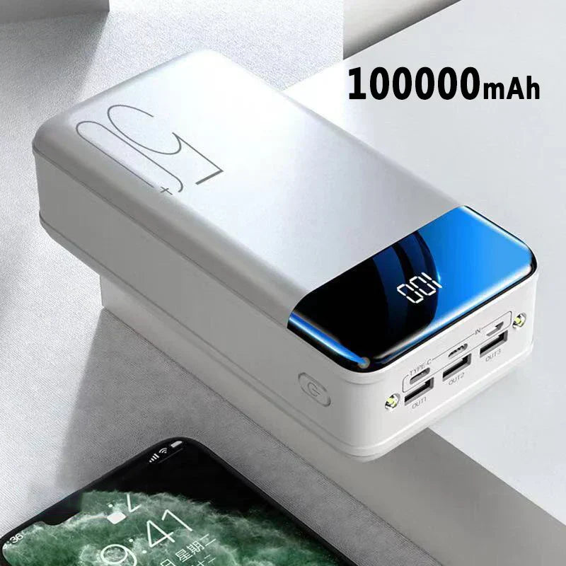 High-Capacity 100,000 mAh Power Bank | Travel & Emergency Kit