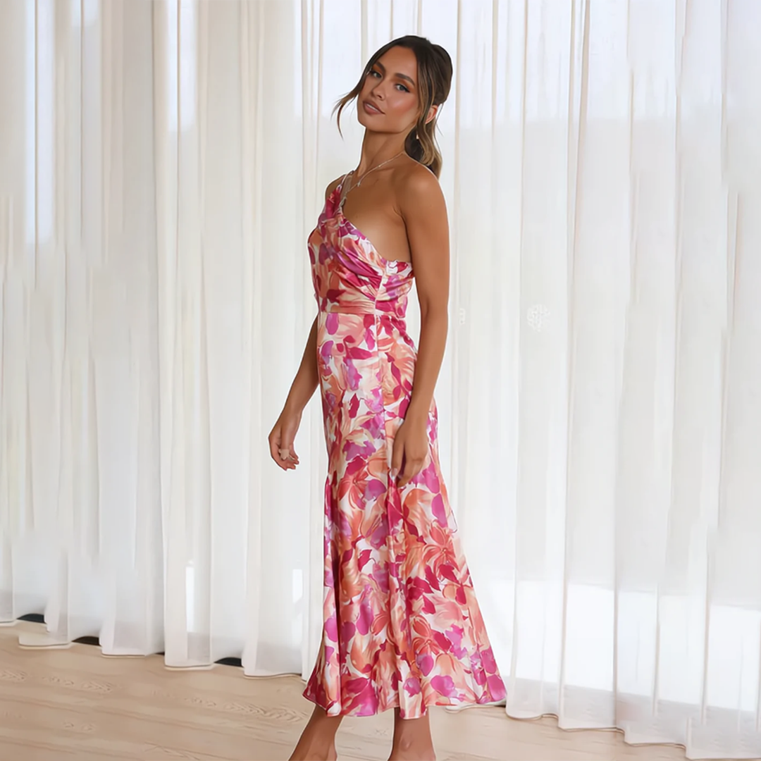 Isara | Women’s Pleated Off-Shoulder Floral Dress