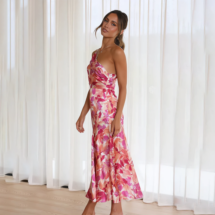 Isara | Women’s Pleated Off-Shoulder Floral Dress