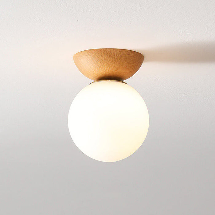Japanese-Inspired Ceiling Lamp | Wood Finish