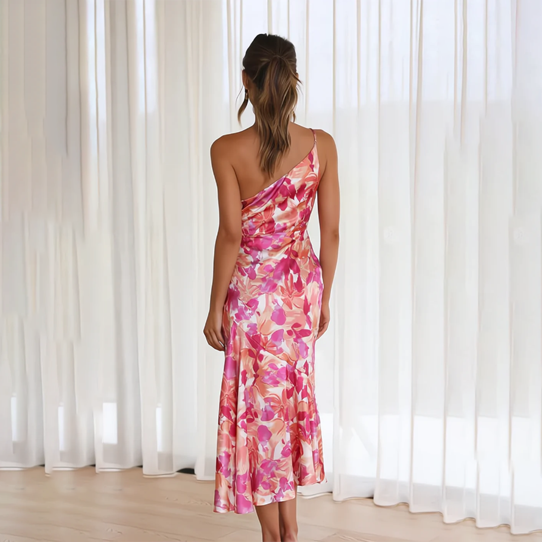 Isara | Women’s Pleated Off-Shoulder Floral Dress