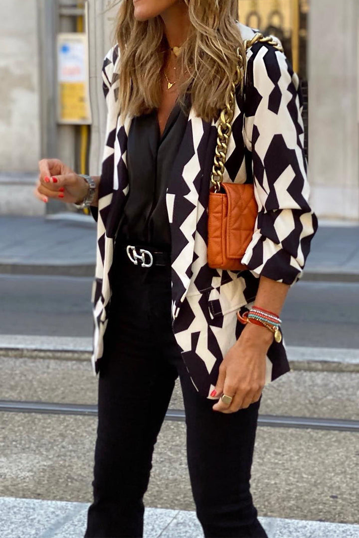 Indigo | Chic Lightweight White & Black Summer Blazer