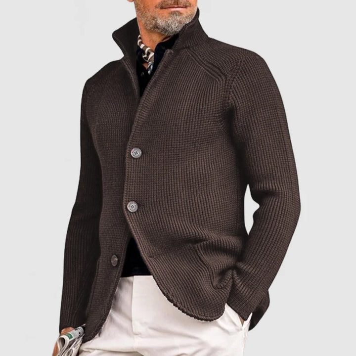 Men’s Knitted Button-Up Cardigan | Wool Blend