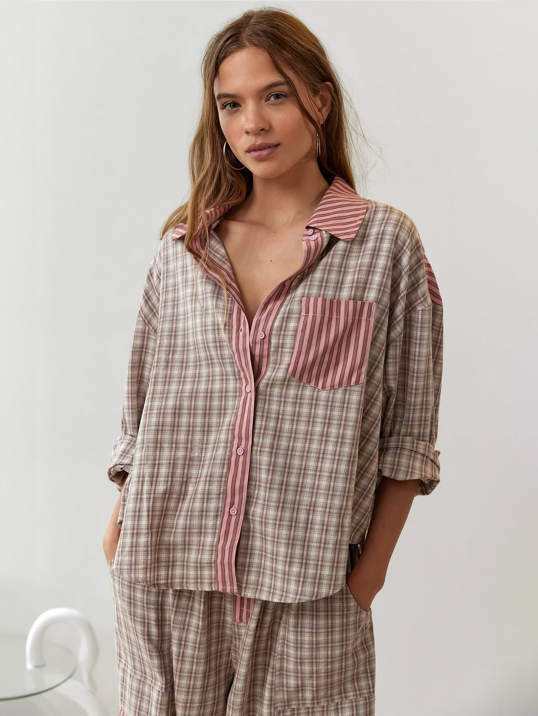 Piper | Women’s Comfortable Loose Fit Checked Pajama Set