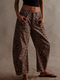 Women’s Wide-Leg Printed Jeans | Mid-Rise Stretch Cotton Mix