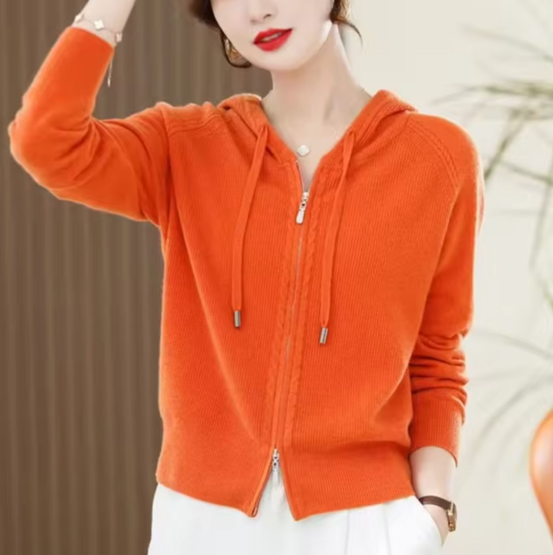 Knitted Cashmere Blend Hoodie | Soft & Cozy
