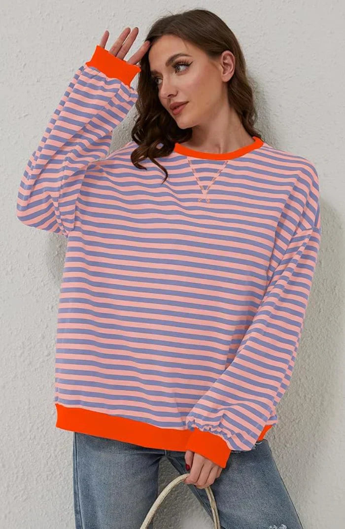 Women's Oversized Striped Sweater | Relaxed Fit