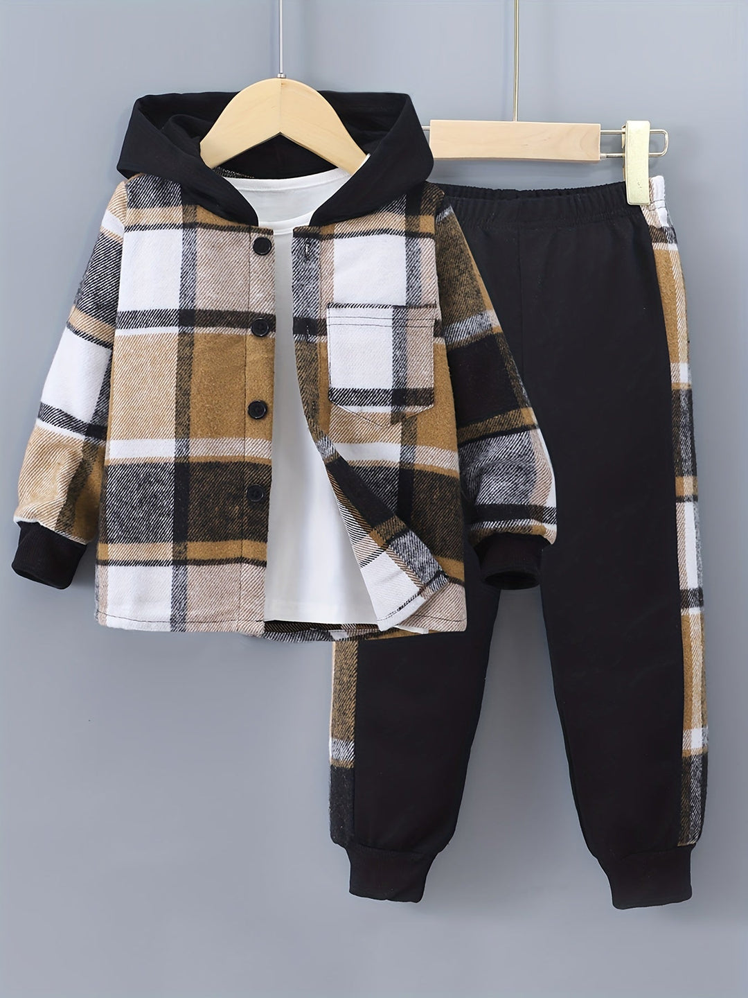 Boys 2-Piece Lounge Set | Checkered Hoodie & Sweatpants