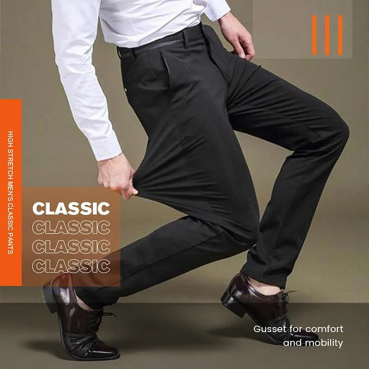 Men’s Stretch Classic Pants | 4-Way Stretch Office & Casual Trousers