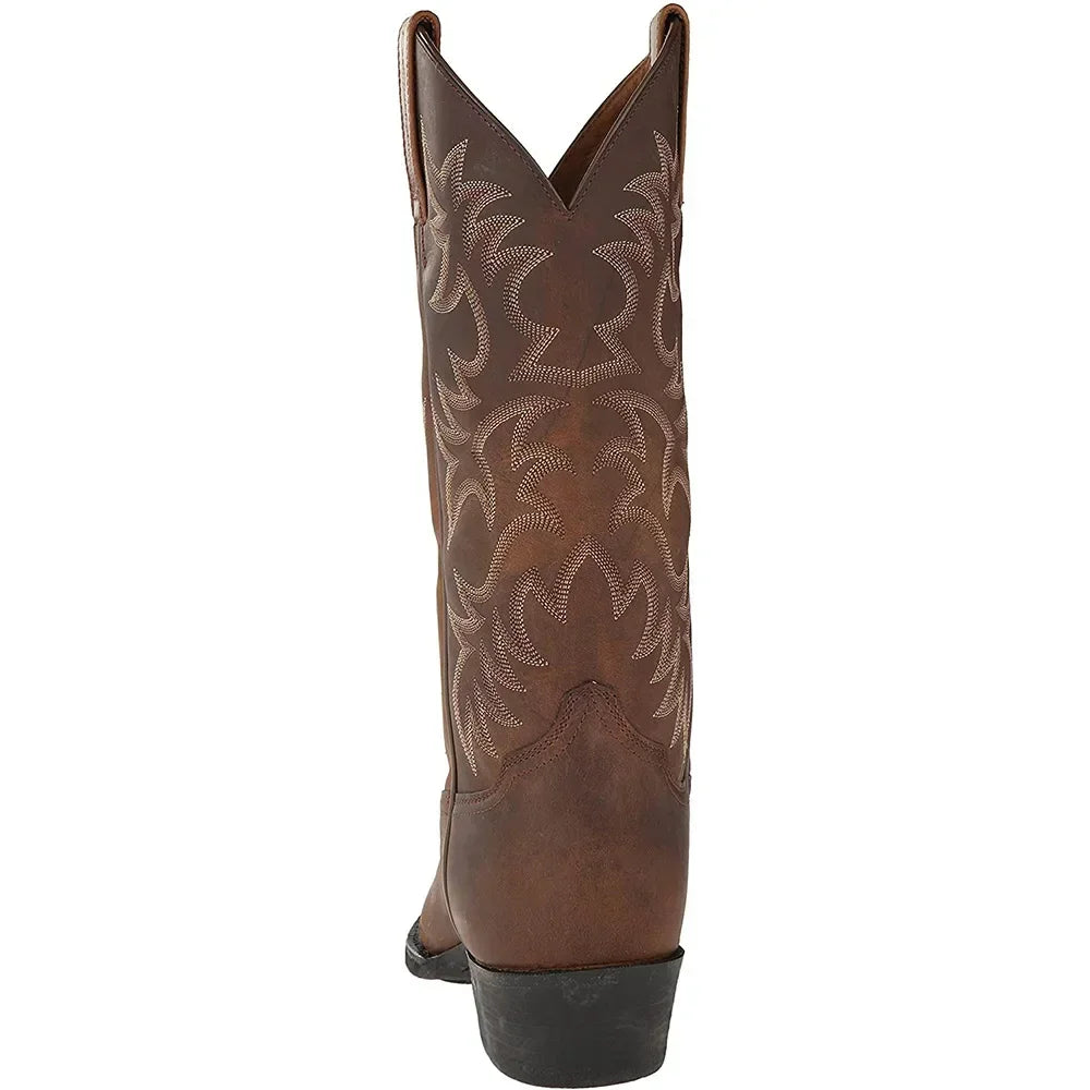 Men’s Embroidered Leather Cowboy Boots