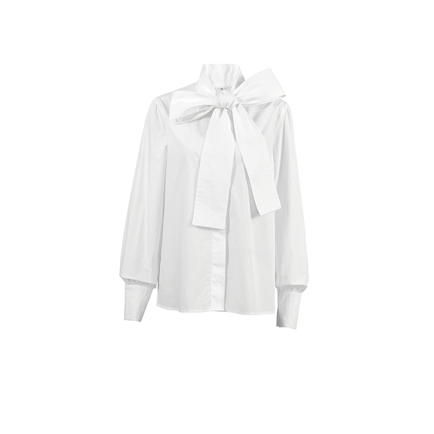 Women's White Blouse | Elegant Bow Tie Neck & Timeless Style
