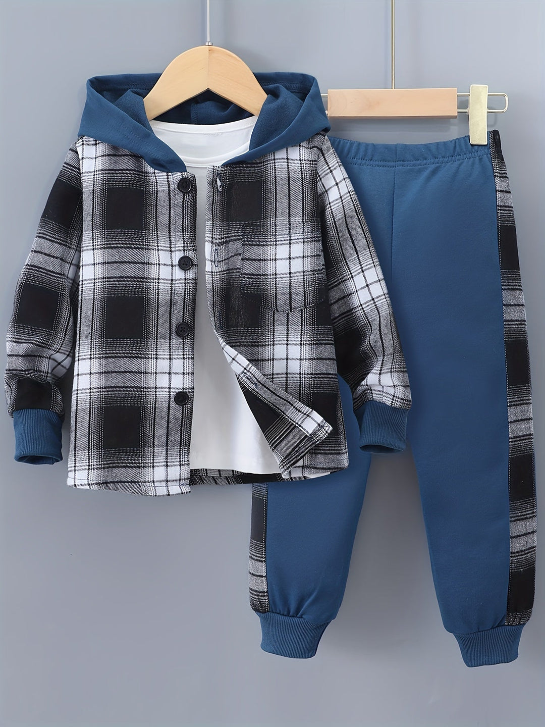 Boys 2-Piece Lounge Set | Checkered Hoodie & Sweatpants