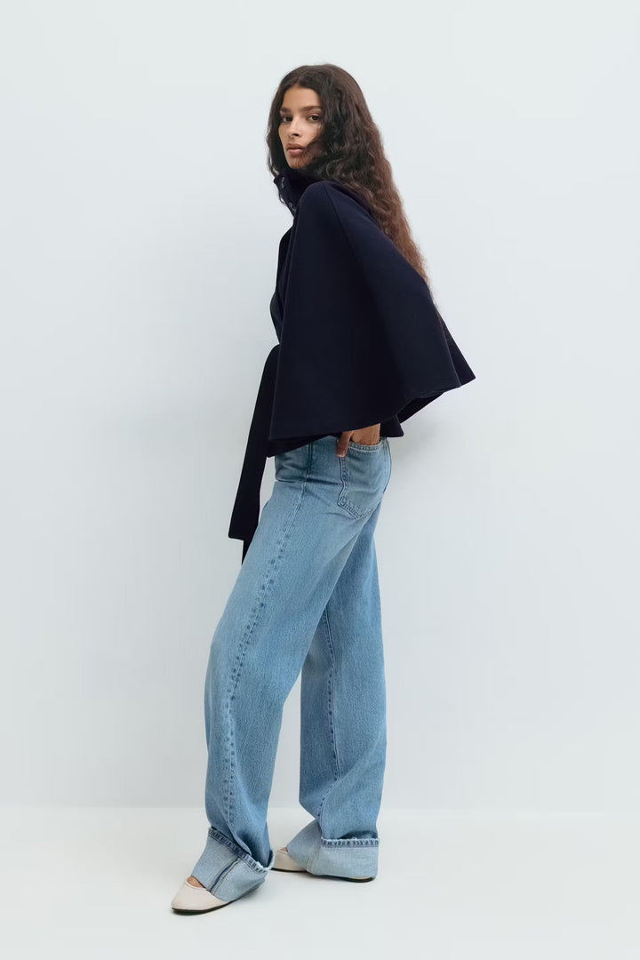 Women’s High-Collar Belted Coat | Elegant Winter Overcoat