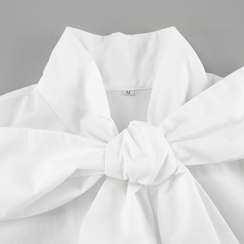 Women's White Blouse | Elegant Bow Tie Neck & Timeless Style