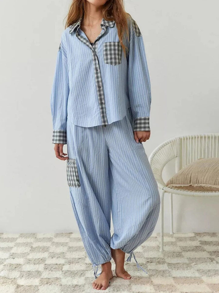 Piper | Women’s Comfortable Loose Fit Checked Pajama Set