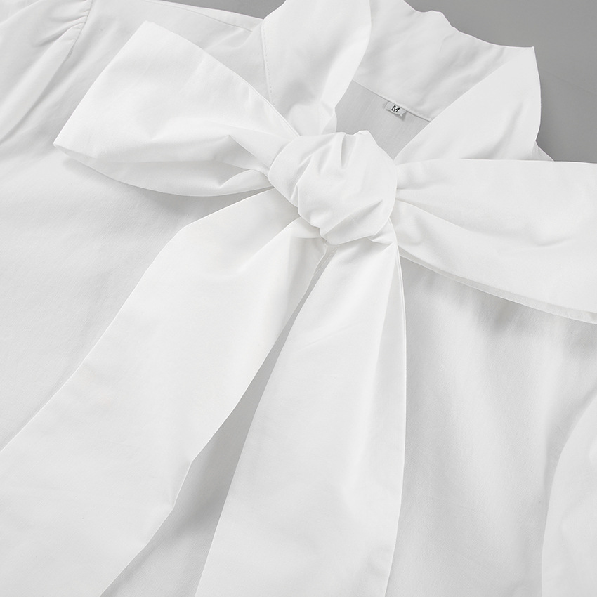 Women's White Blouse | Elegant Bow Tie Neck & Timeless Style