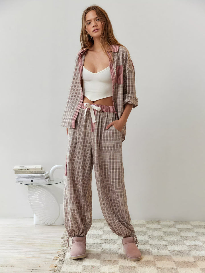 Piper | Women’s Comfortable Loose Fit Checked Pajama Set