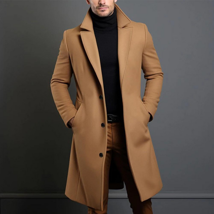Tailored Winter Wool-Blend Coat for Casual & Formal Wear