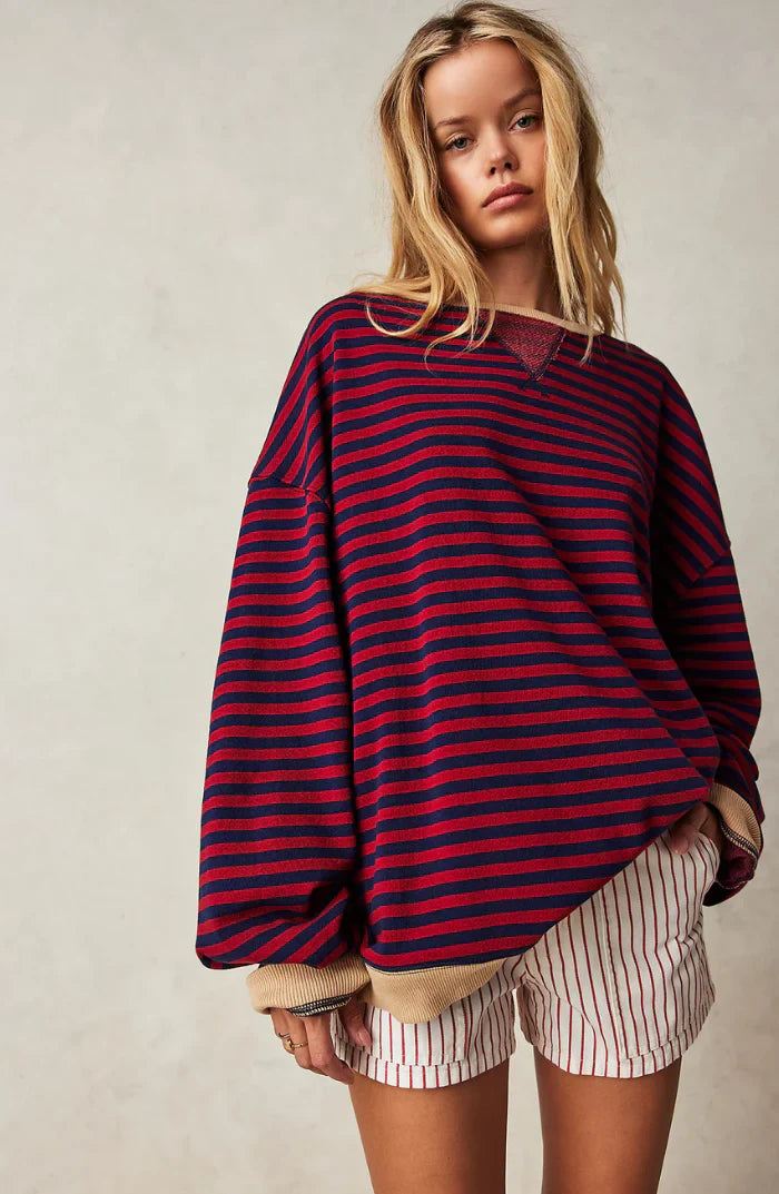 Women's Oversized Striped Sweater | Relaxed Fit