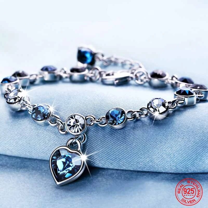 Luna | Adjustable Sterling Silver Crystal Bracelet