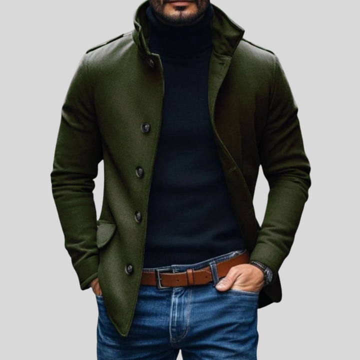 Men’s Utility Wool Stand-Collar Winter Coat