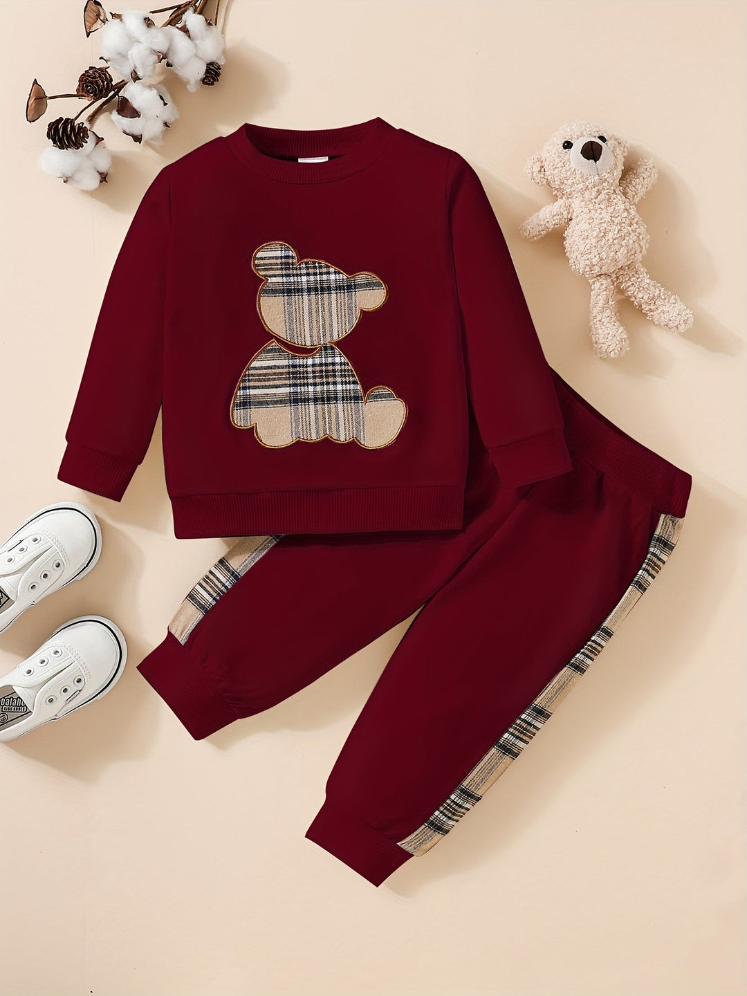 Toddler 2-Piece Set | Bear Embroidered Sweatshirt & Pants