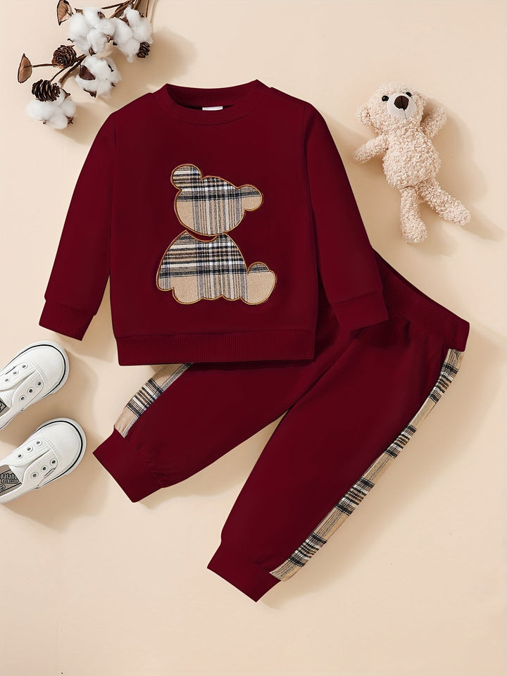 Toddler 2-Piece Set | Bear Embroidered Sweatshirt & Pants