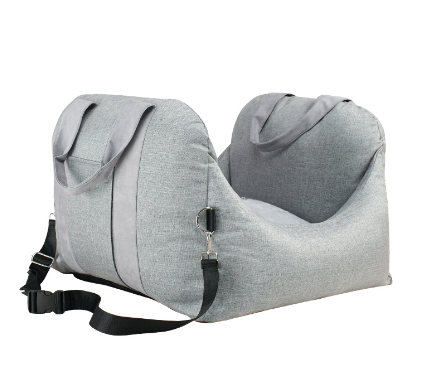 Portable Dog Booster Seat | Elevated Car Seat with Safety Belt