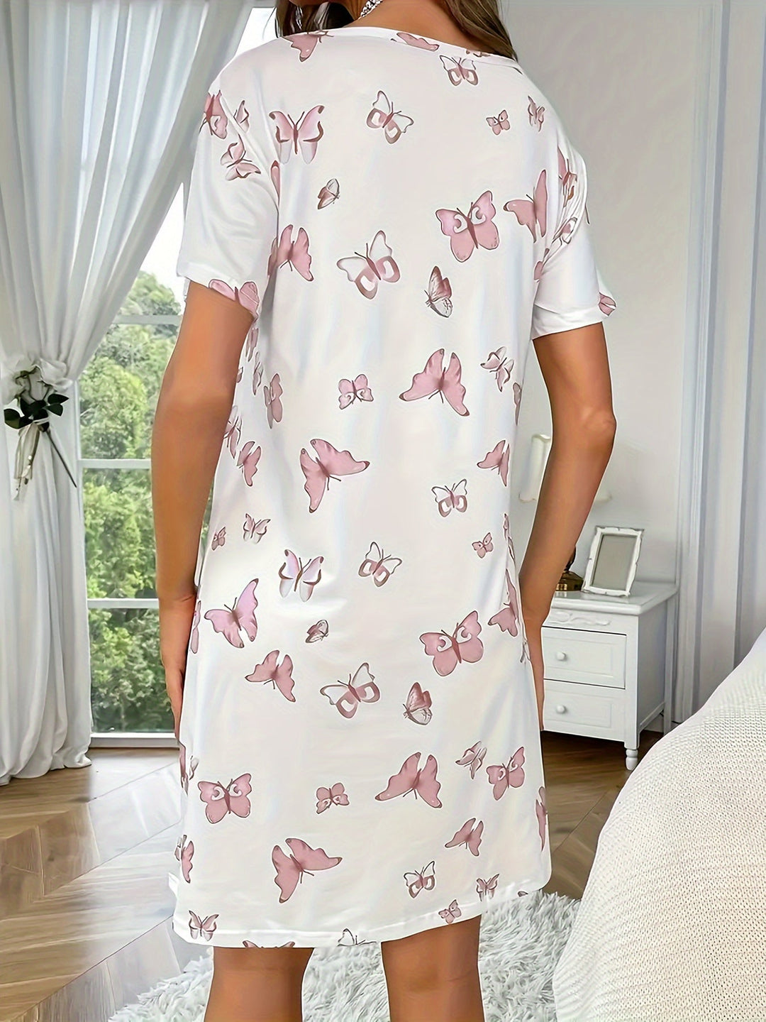 Tinsley | Women’s Casual Nightdress with Butterfly Print