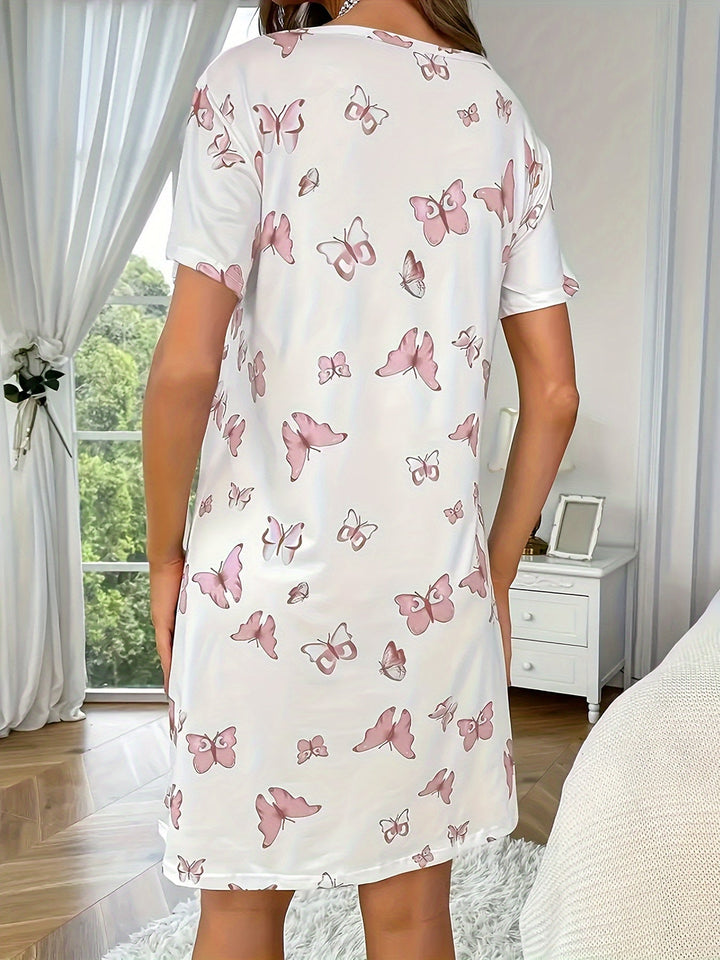 Tinsley | Women’s Casual Nightdress with Butterfly Print