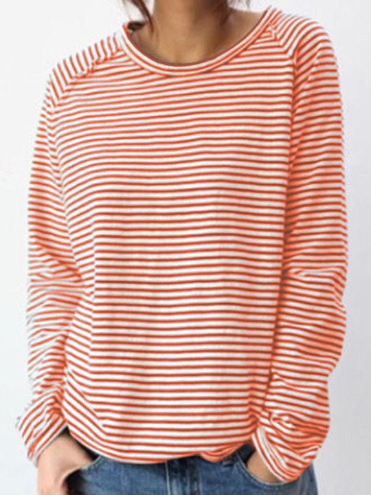Women’s Striped Casual Long-Sleeve Top | Relaxed Fit