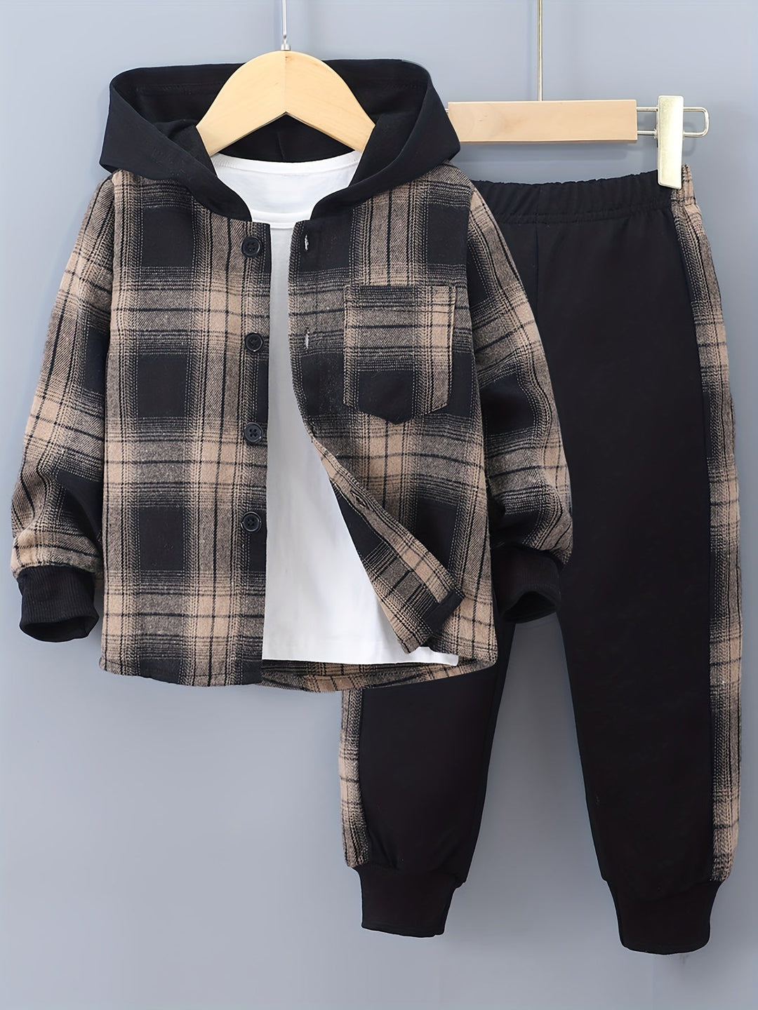 Boys 2-Piece Lounge Set | Checkered Hoodie & Sweatpants