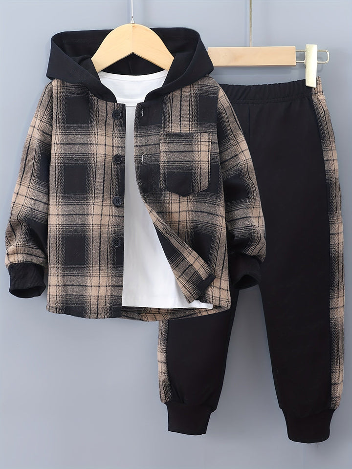 Boys 2-Piece Lounge Set | Checkered Hoodie & Sweatpants