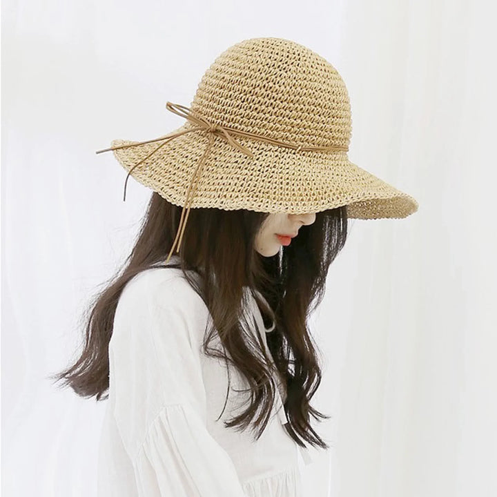 Selina | Women’s Wide-Brim Foldable Straw Beach Hat