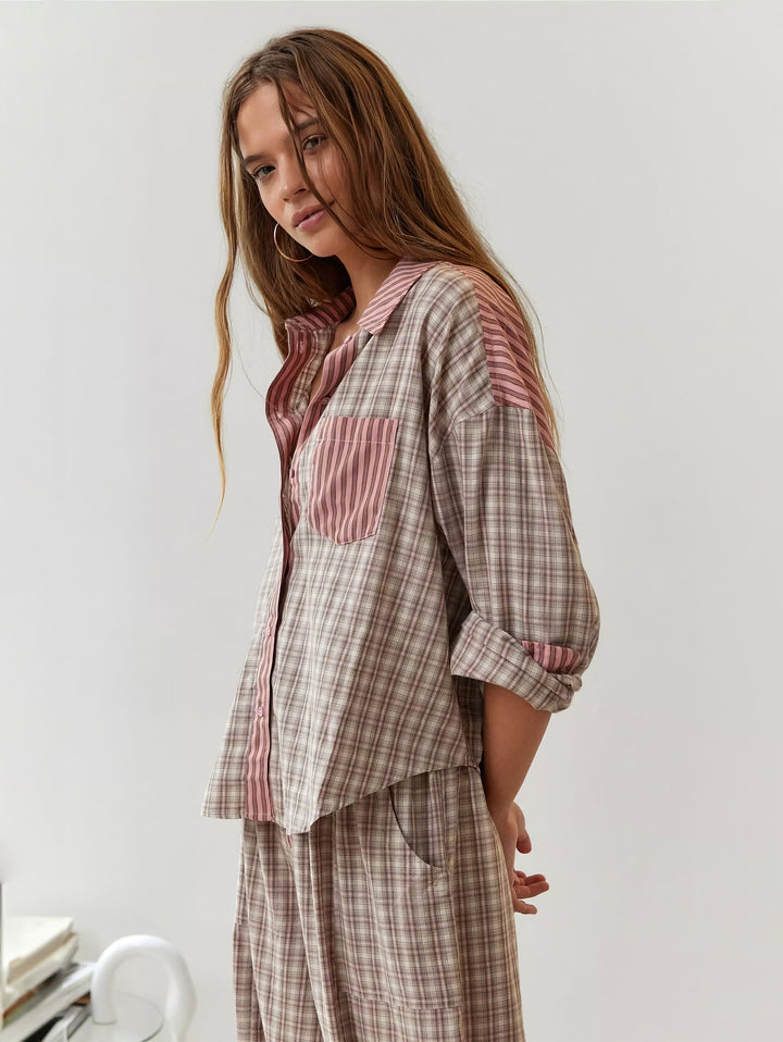 Piper | Women’s Comfortable Loose Fit Checked Pajama Set