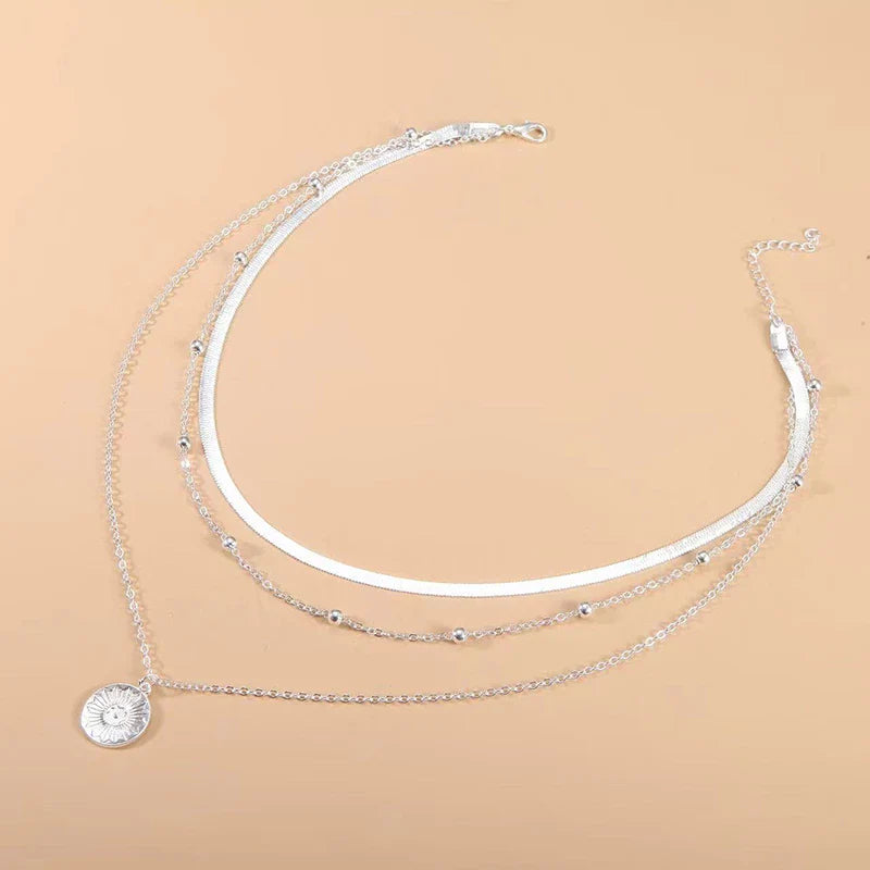 Sylvia | Silver Triple Layer Necklace