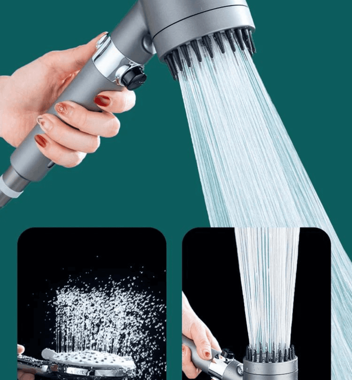 High-Pressure Massage Shower Head | 3-Setting Filtered System