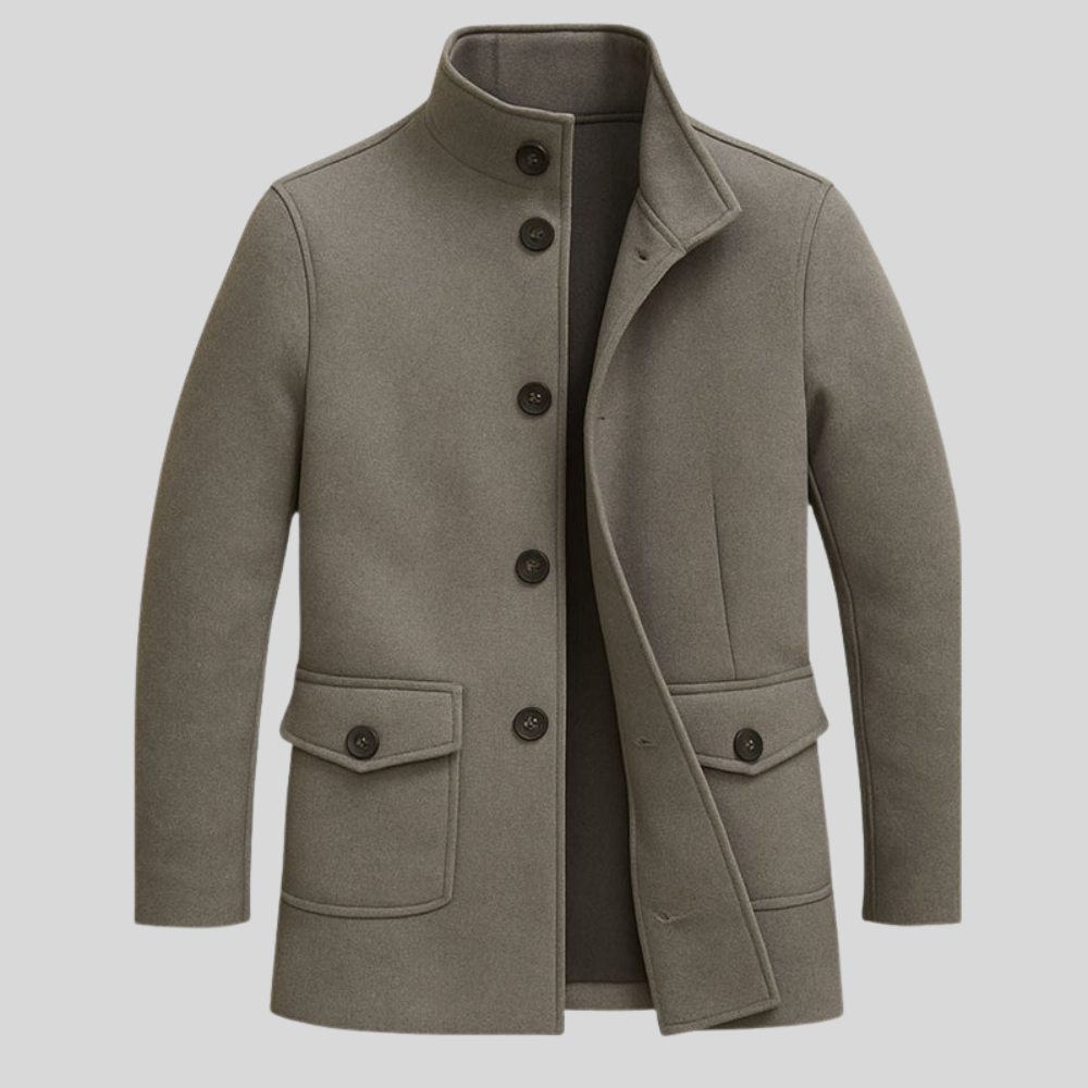 Men’s Utility Wool Stand-Collar Winter Coat