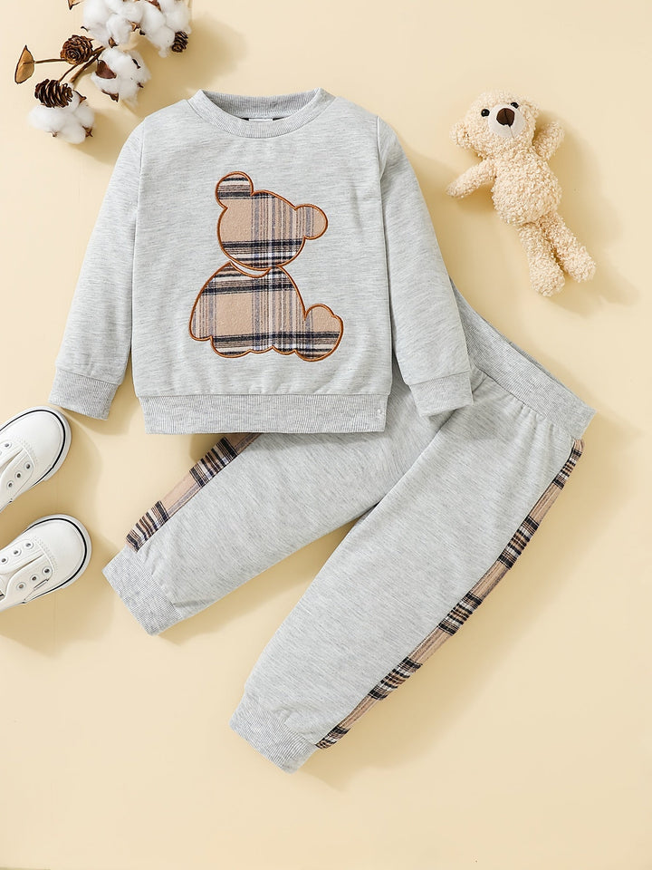 Toddler 2-Piece Set | Bear Embroidered Sweatshirt & Pants