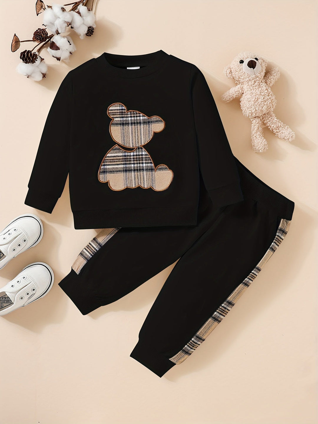 Toddler 2-Piece Set | Bear Embroidered Sweatshirt & Pants