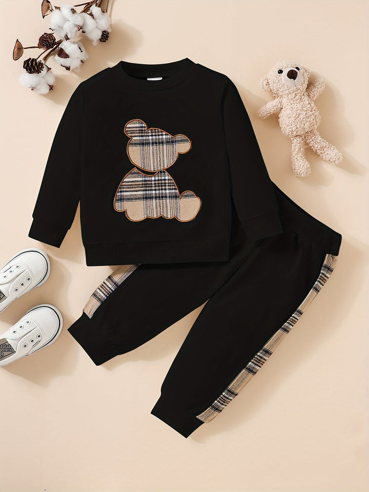 Toddler 2-Piece Set | Bear Embroidered Sweatshirt & Pants